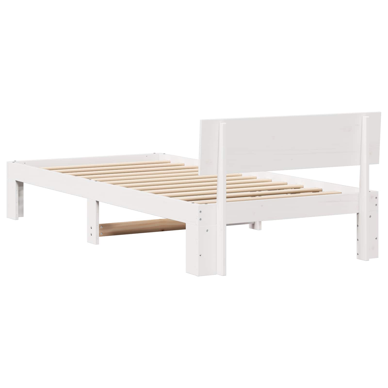 Cadre de lit avec tête de lit Blanc 90 x 200 cm Pin massif - XIOS
