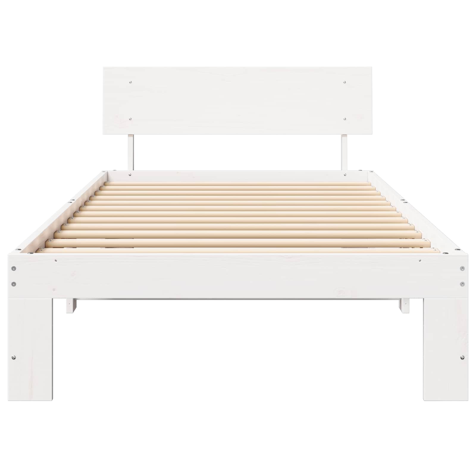 Cadre de lit avec tête de lit Blanc 90 x 200 cm Pin massif - XIOS