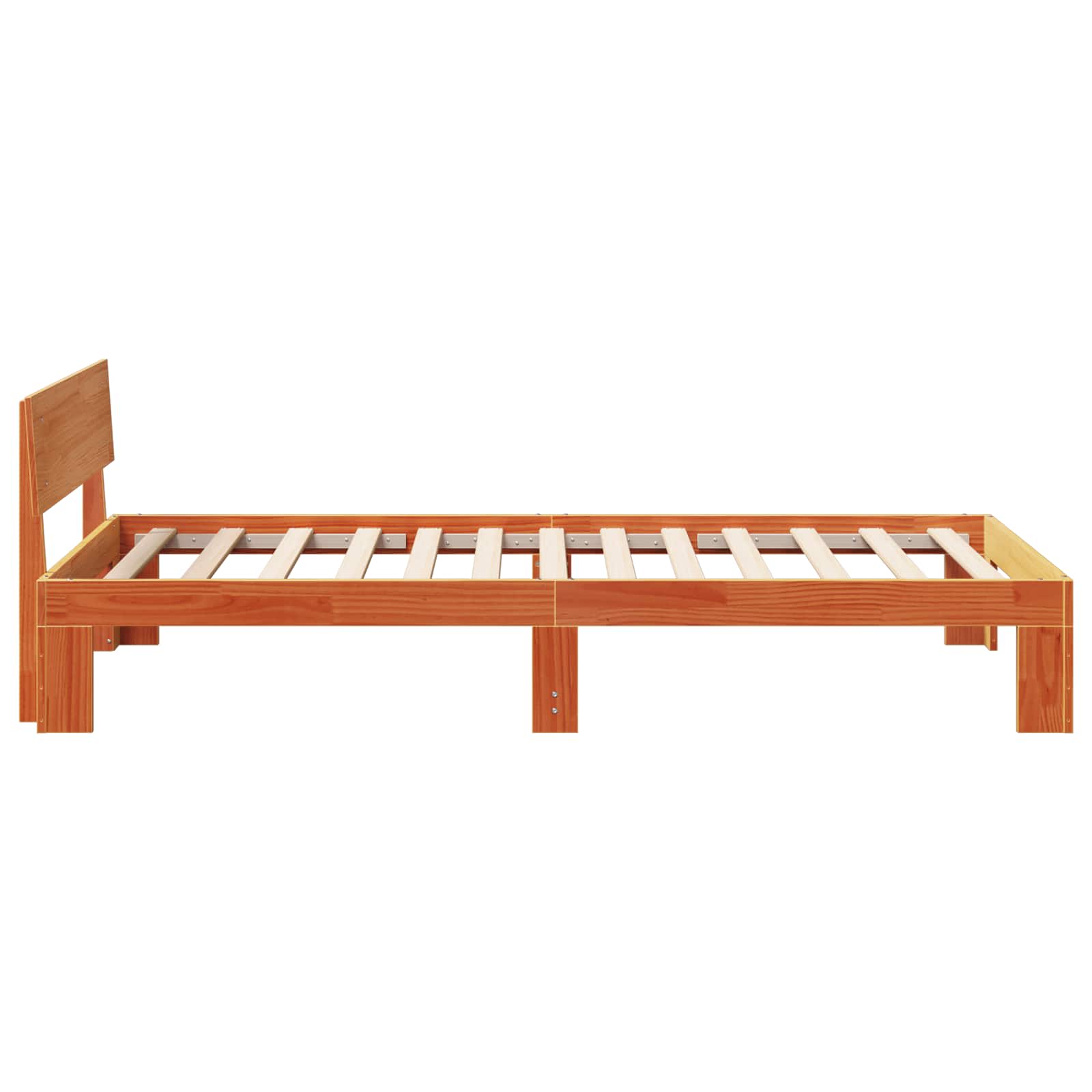 Cadre de lit avec tête de lit Brun cire 90 x 200 cm Pin massif - XIOS