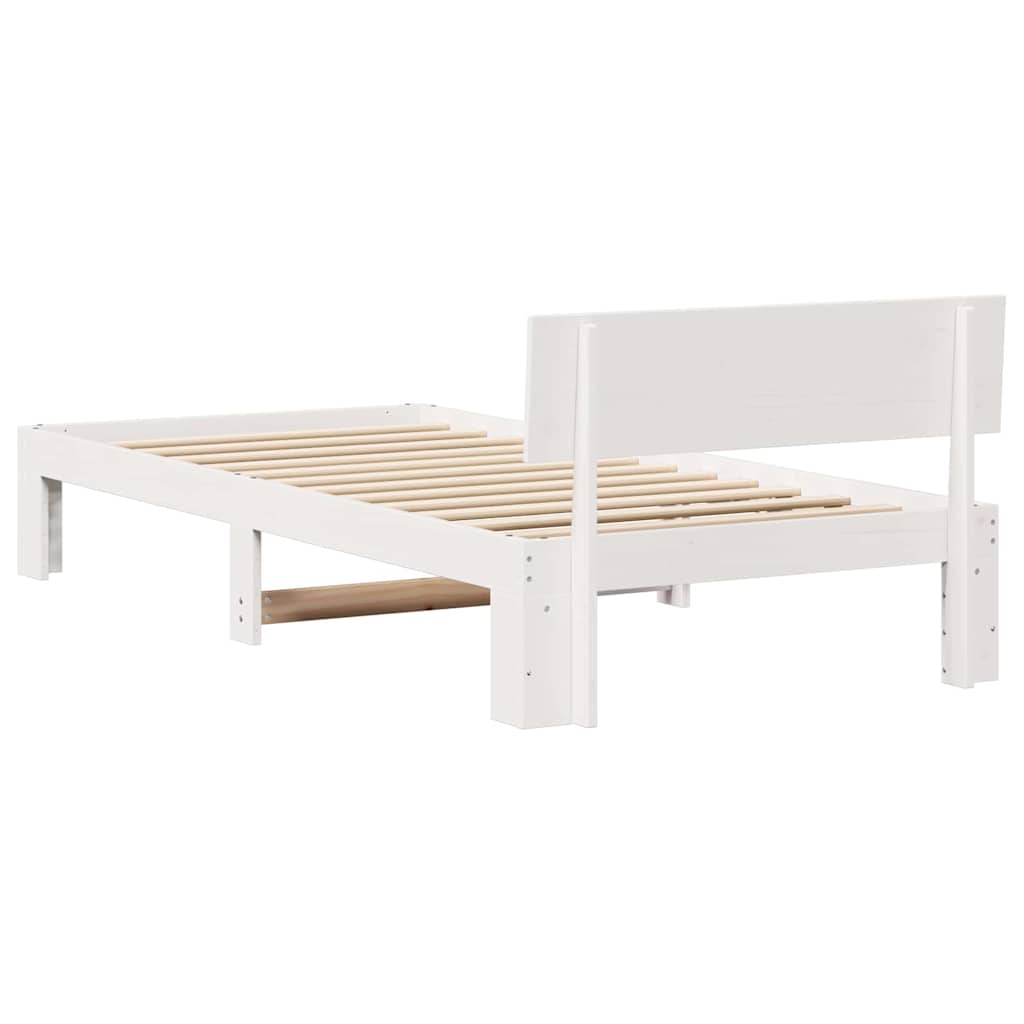 Cadre de lit avec tête de lit Blanc 80 x 200 cm Pin massif - XIOS