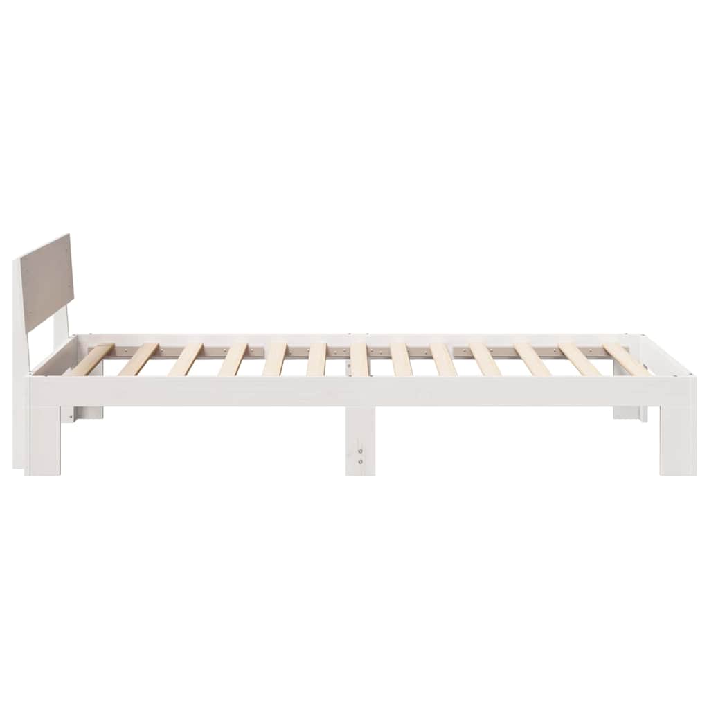 Cadre de lit avec tête de lit Blanc 90 x 190 cm Pin massif - XIOS