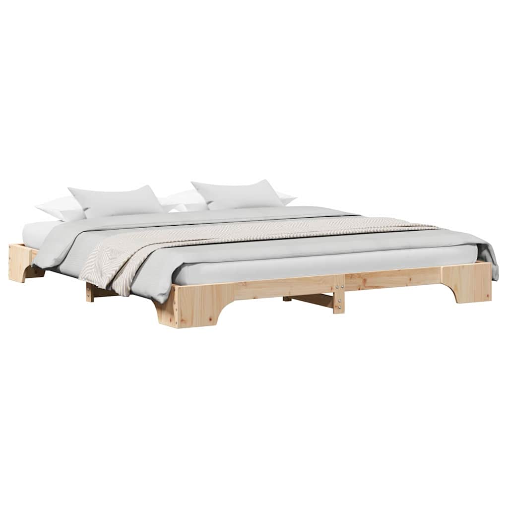 Cadre de lit Pin massif 200 x 200 cm Bois massif en pin - XIOS