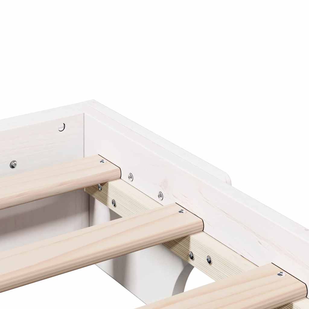 Cadre de lit Blanc 200 x 200 cm Pin massif - XIOS