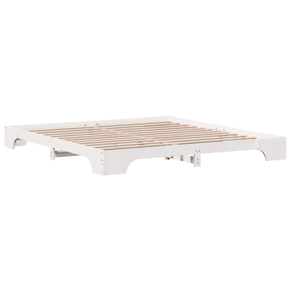 Cadre de lit Blanc 200 x 200 cm Pin massif - XIOS