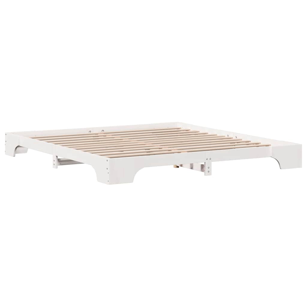 Cadre de lit Blanc 200 x 200 cm Pin massif - XIOS