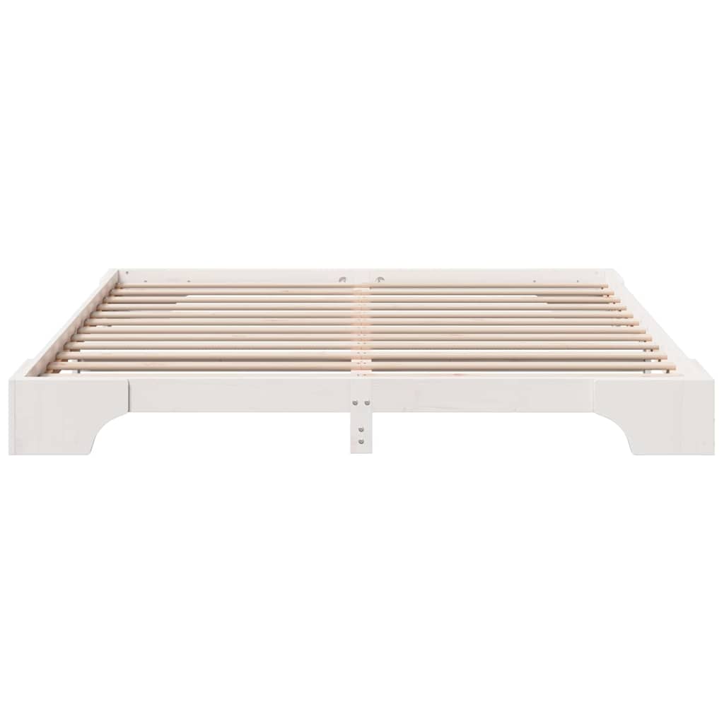 Cadre de lit Blanc 200 x 200 cm Bois massif en pin - XIOS