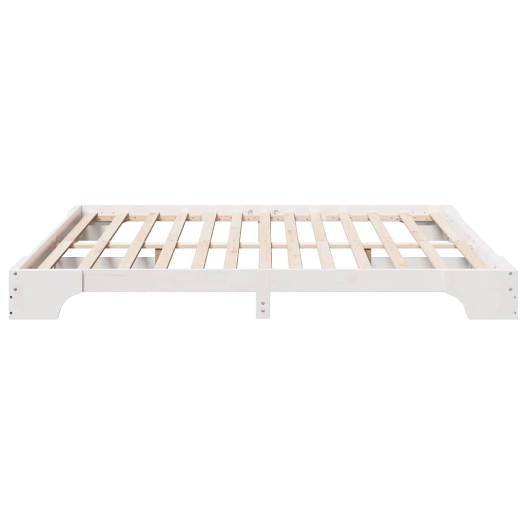 Cadre de lit Blanc 200 x 200 cm Pin massif - XIOS