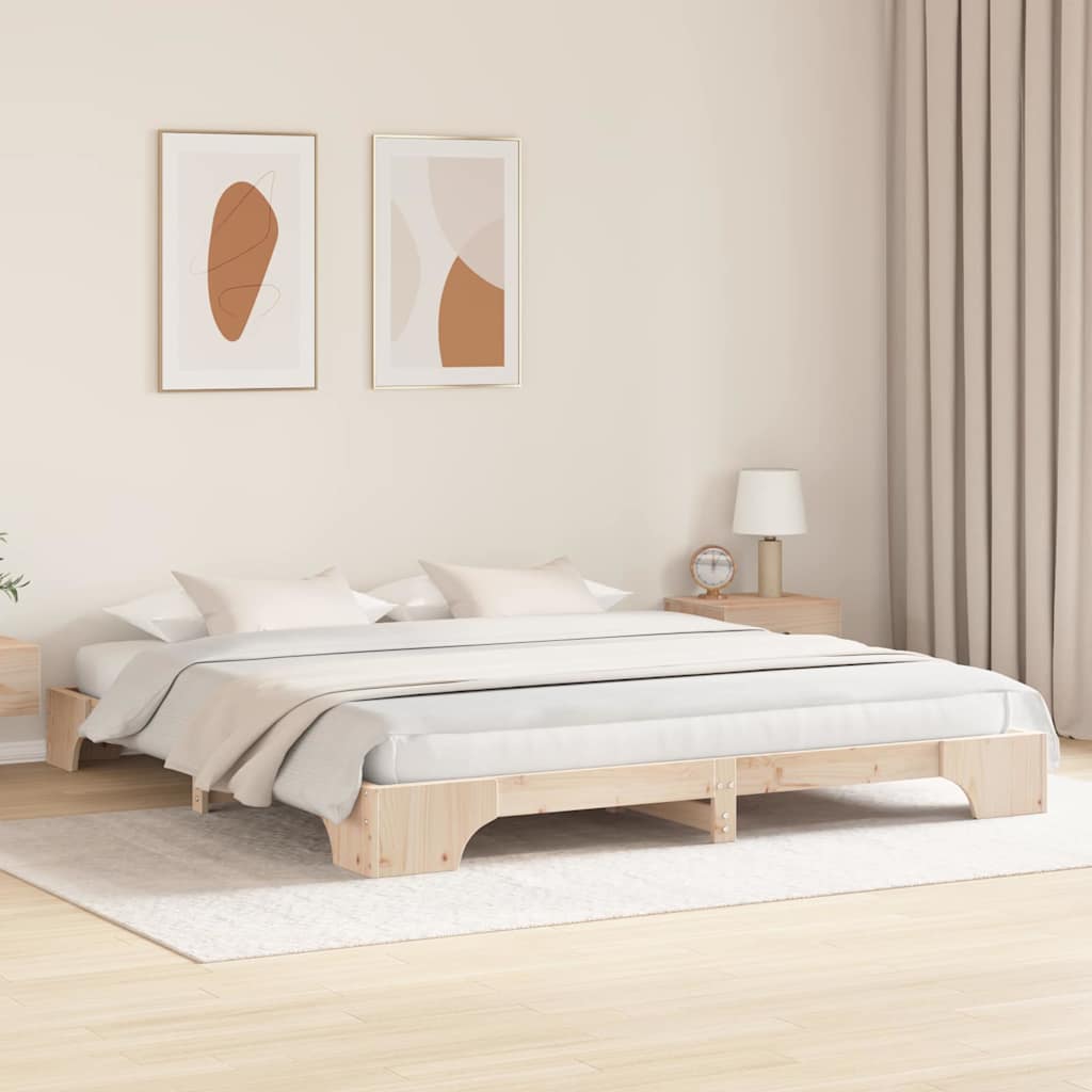 Cadre de lit Naturel 180 x 200 cm Pin massif - XIOS