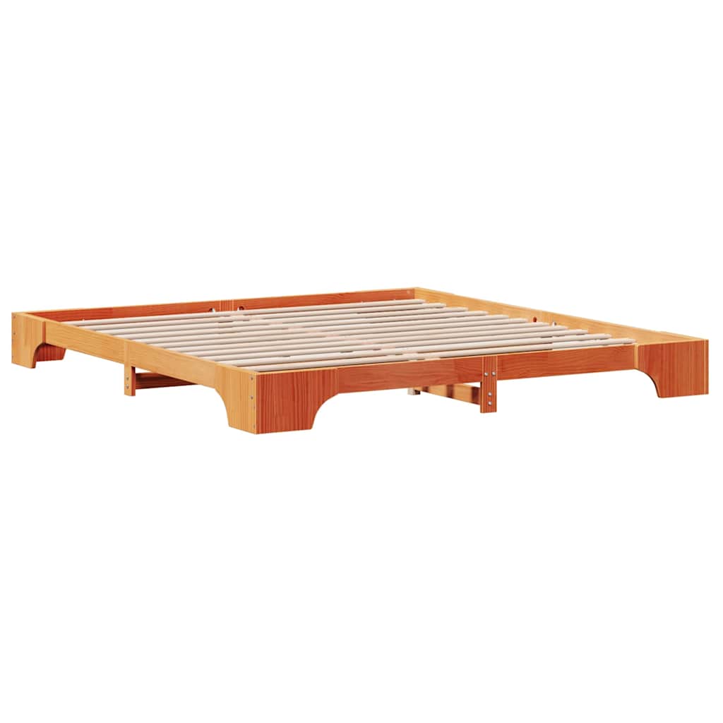 Cadre de lit Brun cire 180 x 200 cm Pin massif - XIOS