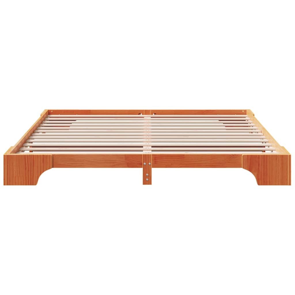 Cadre de lit Brun cire 180 x 200 cm Pin massif - XIOS