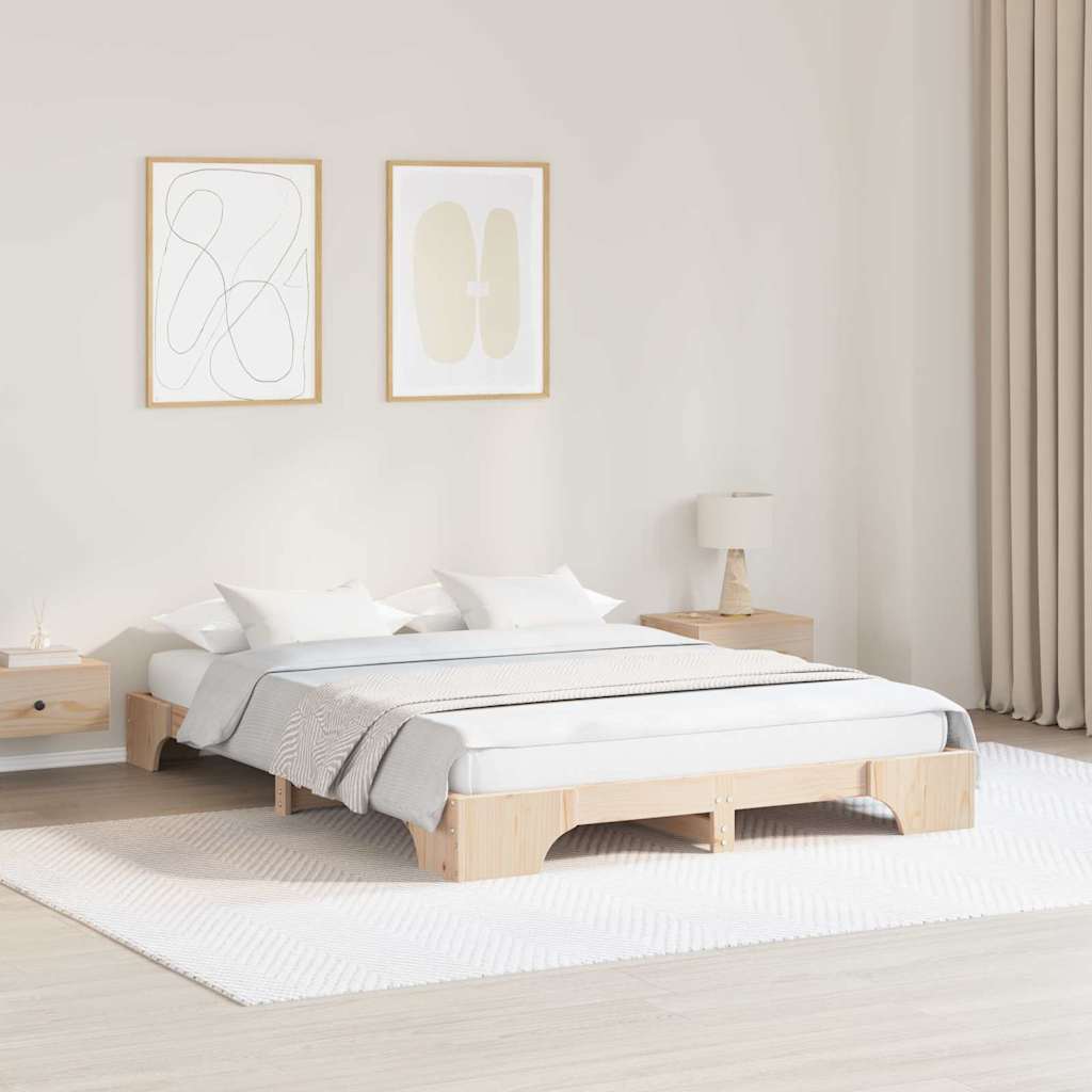 Cadre de lit Naturel 160 x 200 cm Pin massif - XIOS