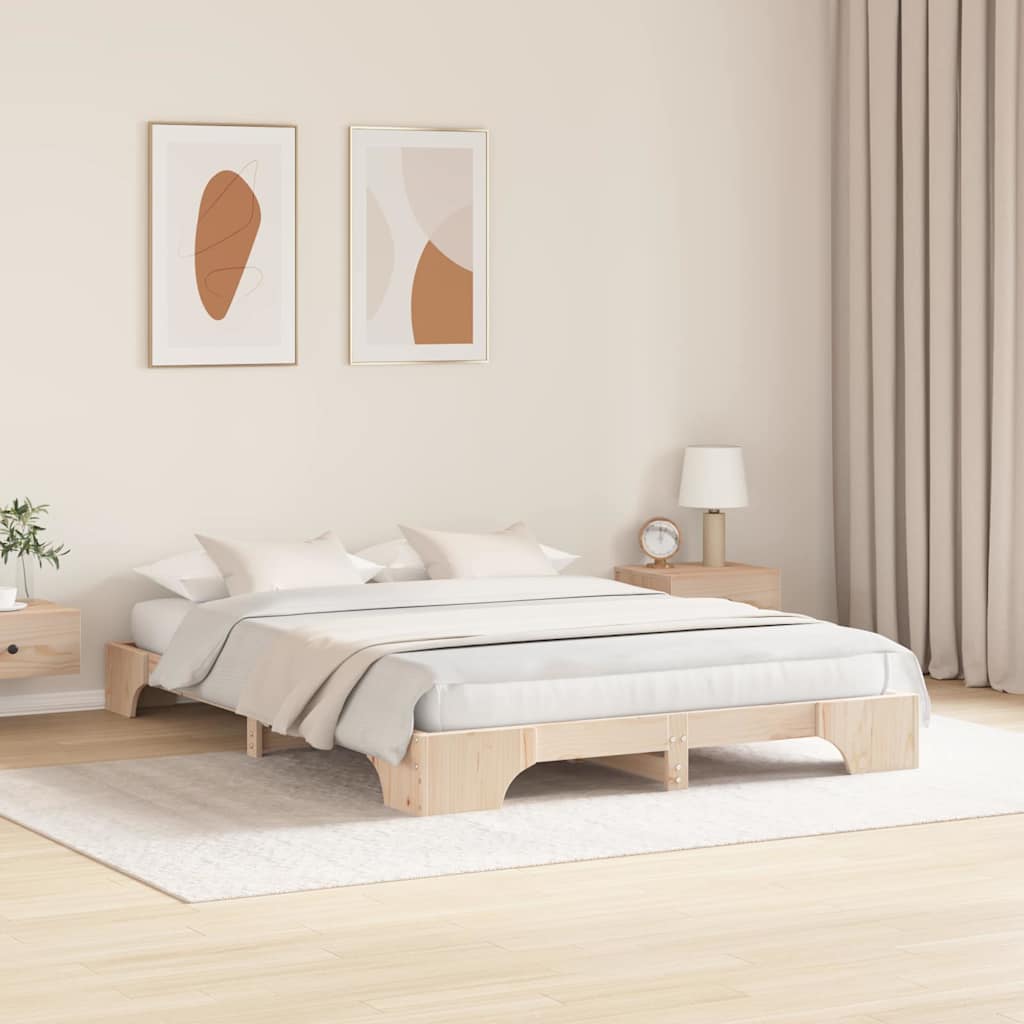 Cadre de lit Naturel 160 x 200 cm Pin massif - XIOS