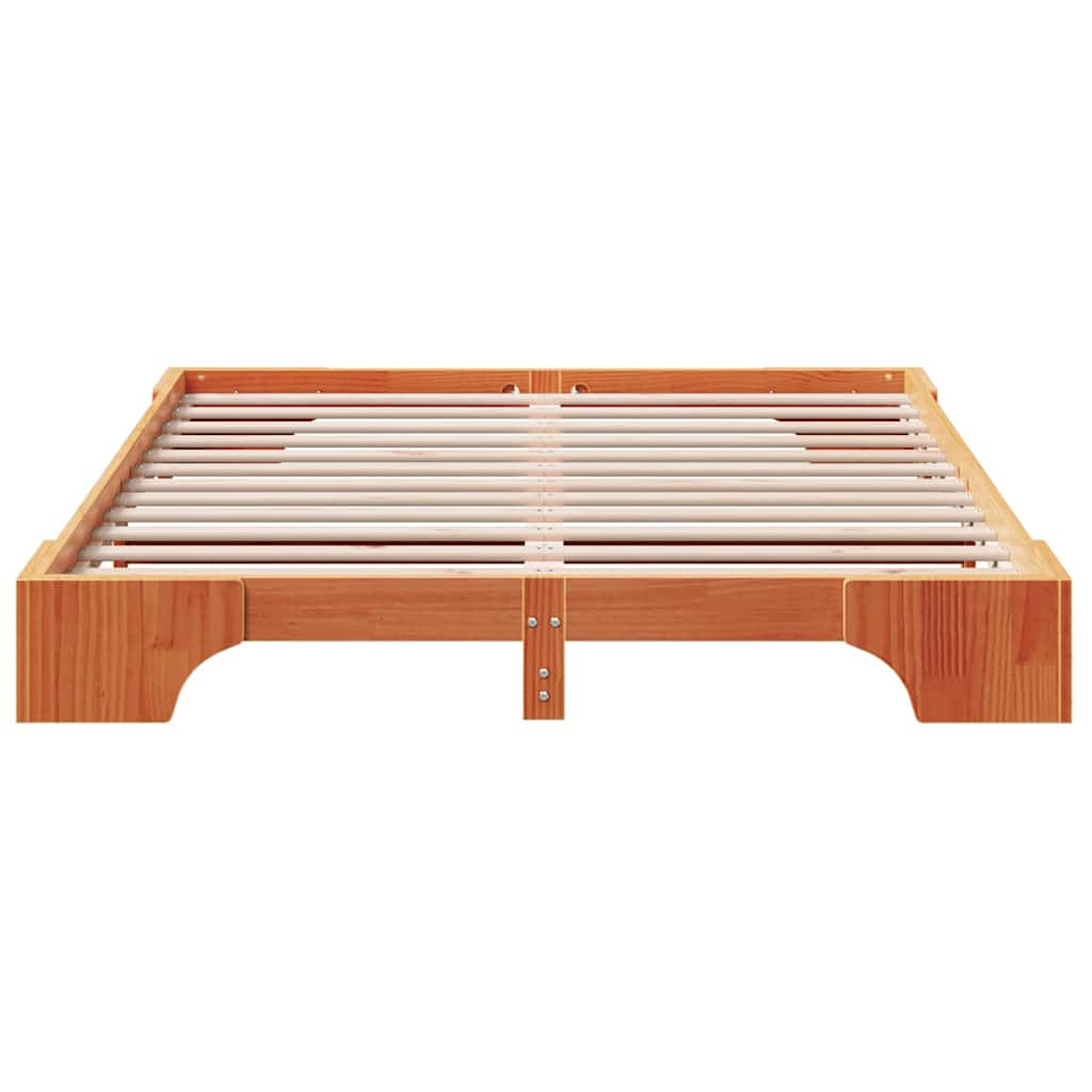Cadre de lit Brun cire 160 x 200 cm Pin massif - XIOS