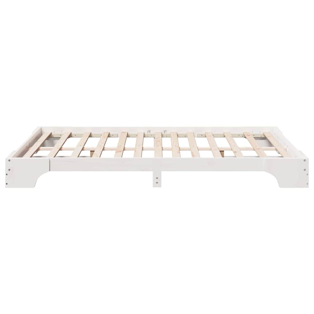 Cadre de lit Blanc 150 x 200 cm Pin massif - XIOS