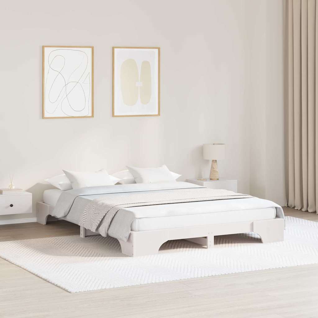 Cadre de lit Blanc 140 x 200 cm Pin massif - XIOS