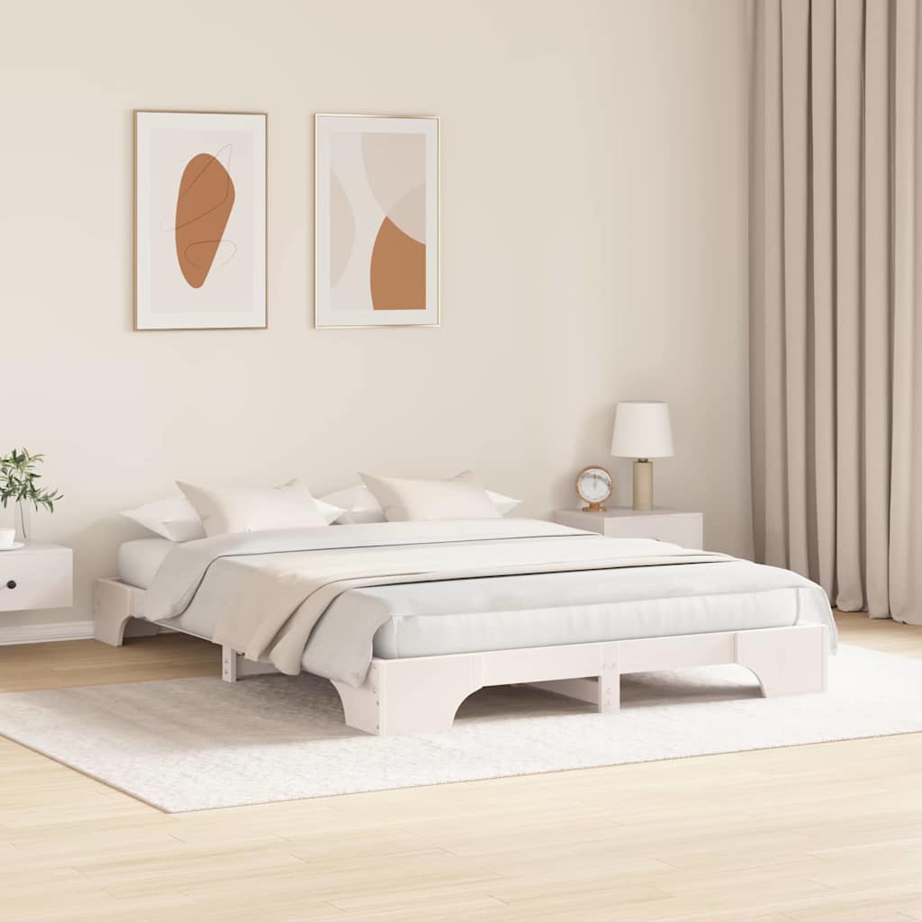 Cadre de lit Blanc 140 x 200 cm Pin massif - XIOS