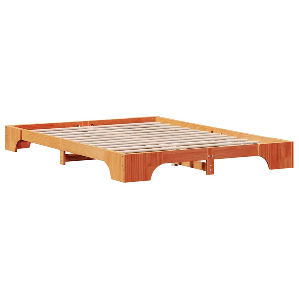 Cadre de lit Brun cire 140 x 200 cm Pin massif - XIOS