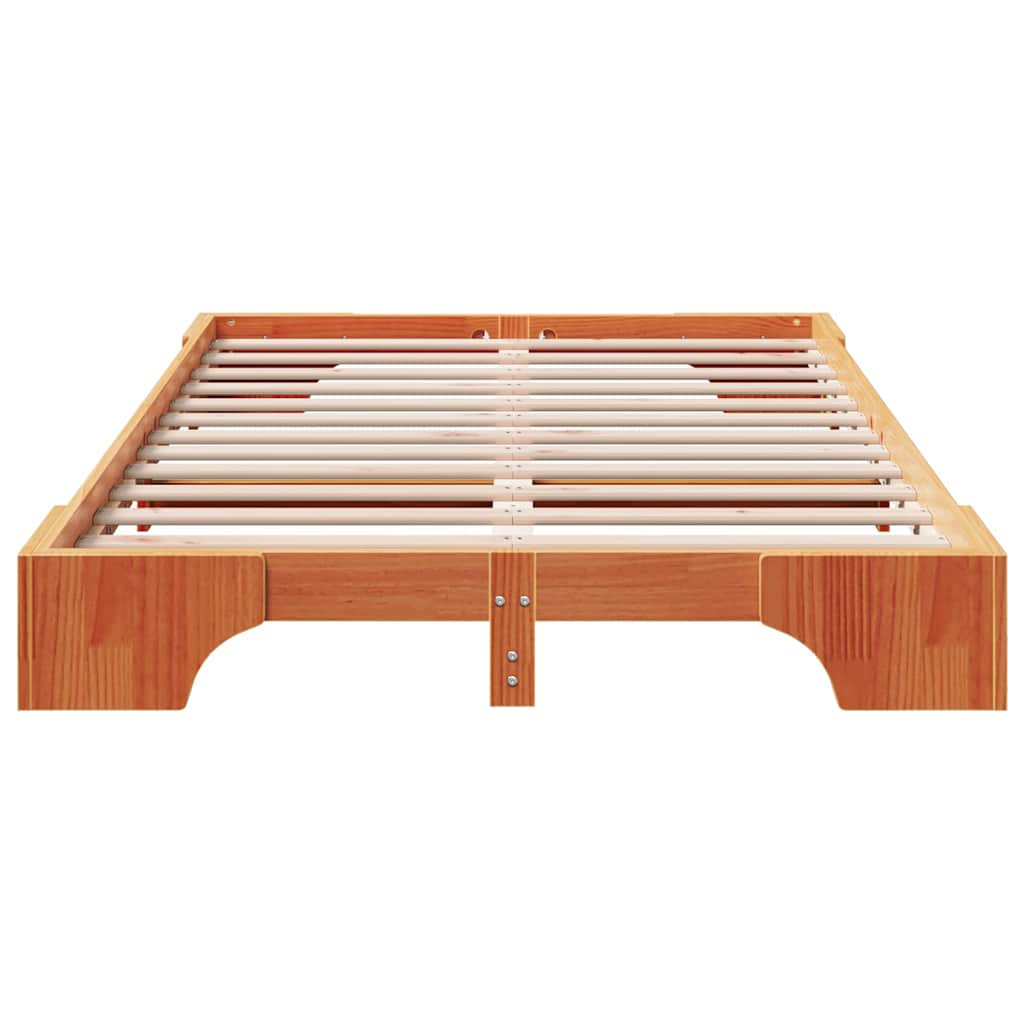 Cadre de lit Brun cire 120 x 200 cm Pin massif - XIOS