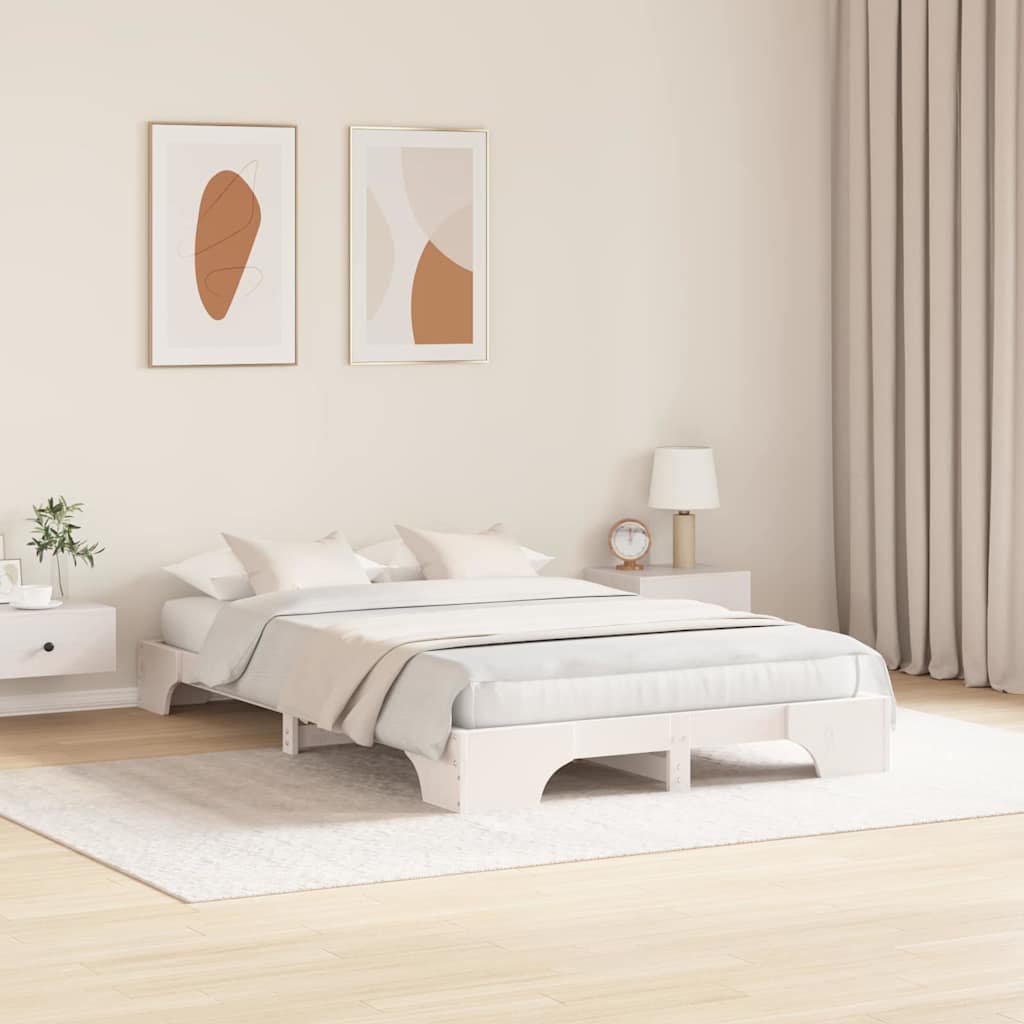 Cadre de lit Blanc 140 x 190 cm Pin massif - XIOS