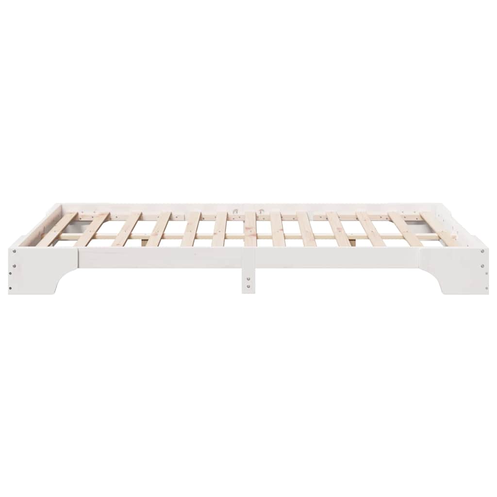 Cadre de lit Blanc 140 x 190 cm Pin massif - XIOS