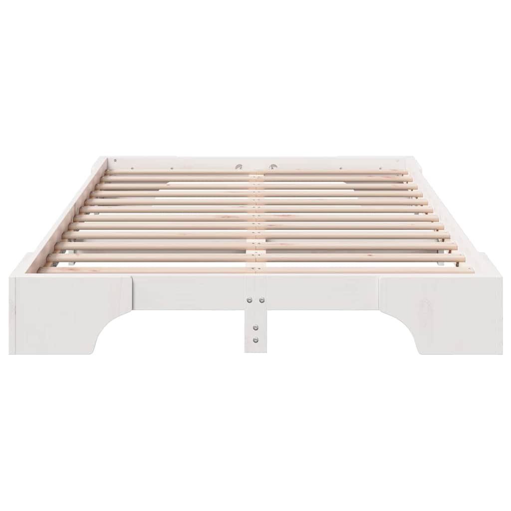 Cadre de lit Blanc 135 x 190 cm Bois massif en pin - XIOS