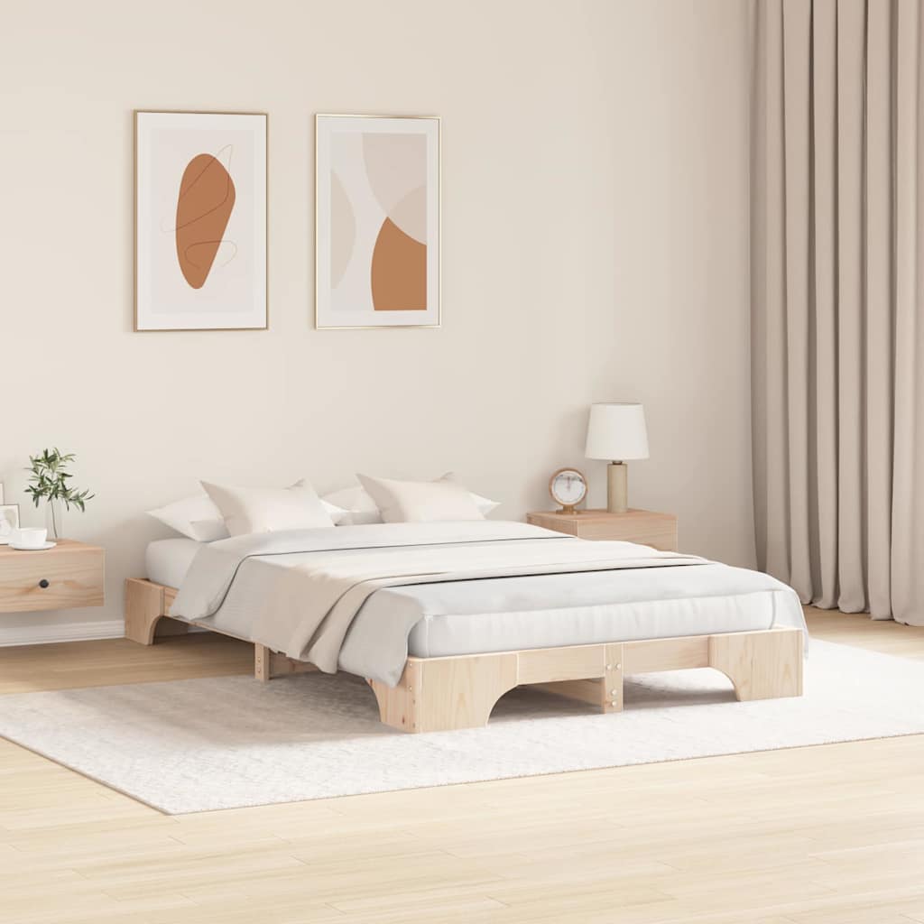 Cadre de lit Naturel 120 x 190 cm Pin massif - XIOS