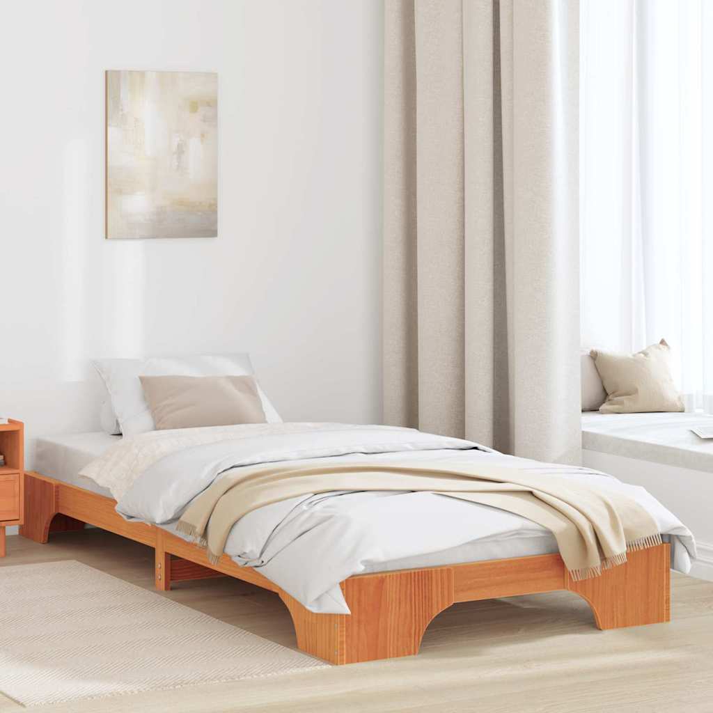 Cadre de lit Brun cire 80 x 200 cm Pin massif - XIOS