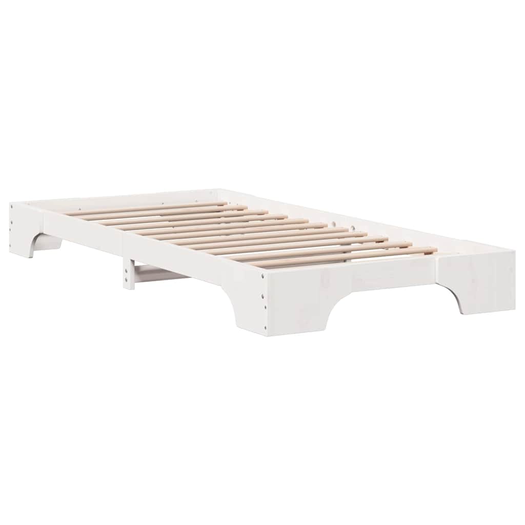 Cadre de lit Blanc 90 x 190 cm Bois massif en pin - XIOS
