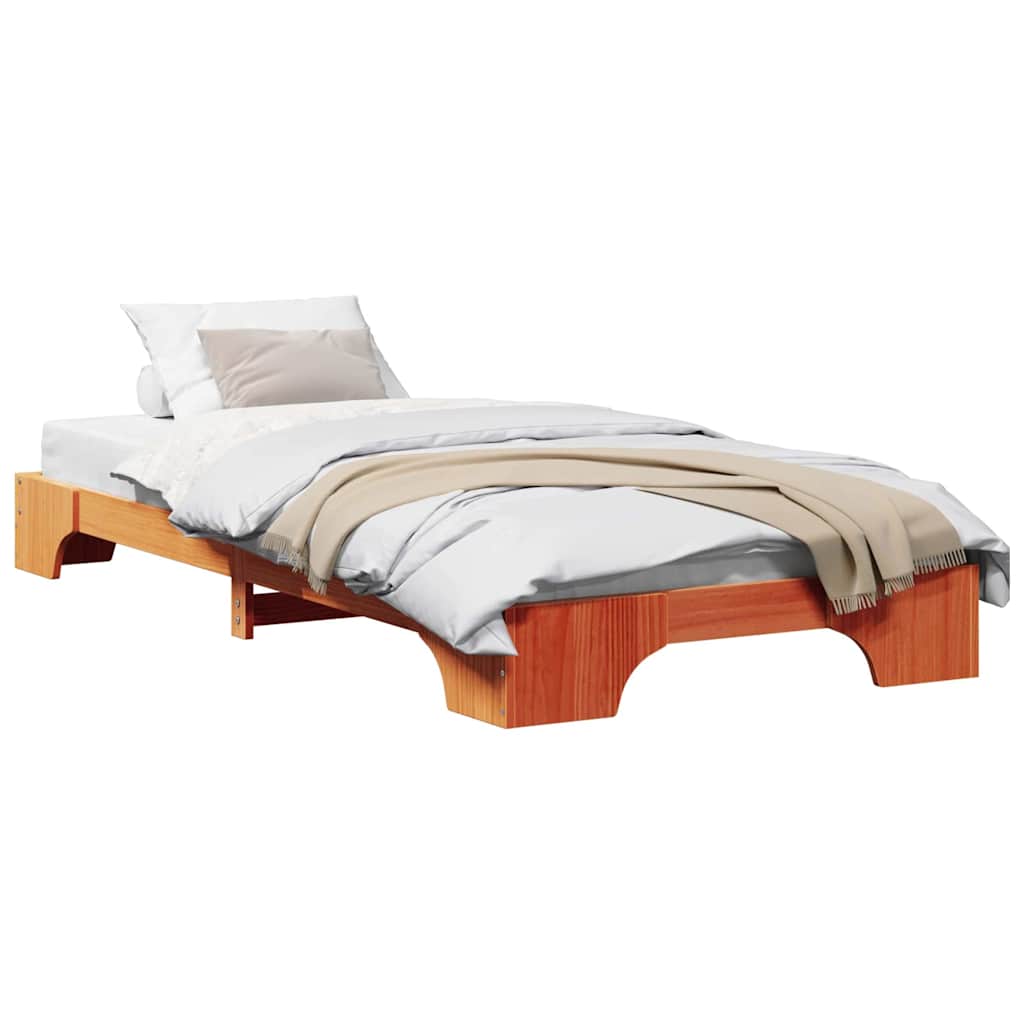 Cadre de lit Brun cire 75 x 190 cm Pin massif - XIOS