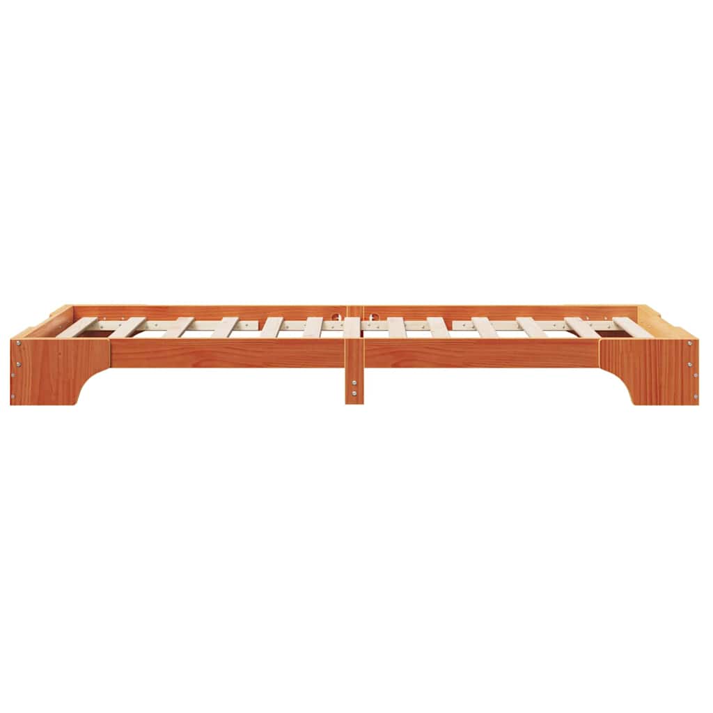 Cadre de lit Marron cire 75 x 190 cm Bois massif en pin - XIOS