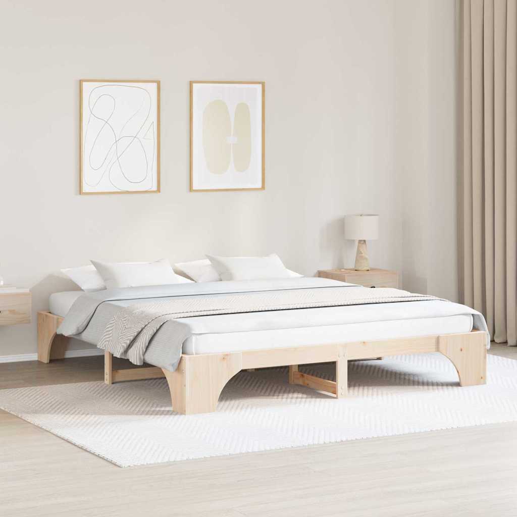 Cadre de lit Naturel 180 x 200 cm Pin massif - XIOS