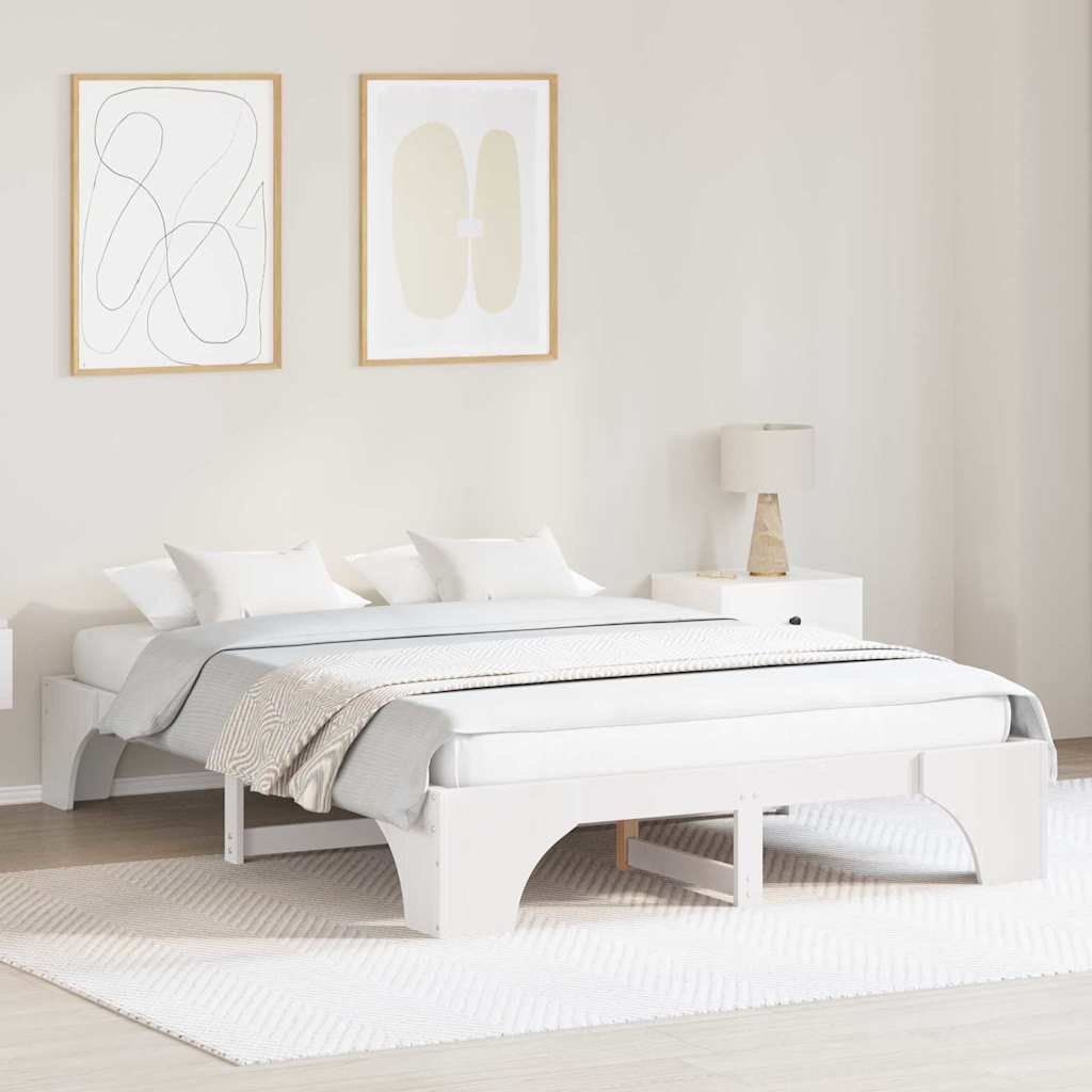 Cadre de lit Blanc 160 x 200 cm Pin massif - XIOS
