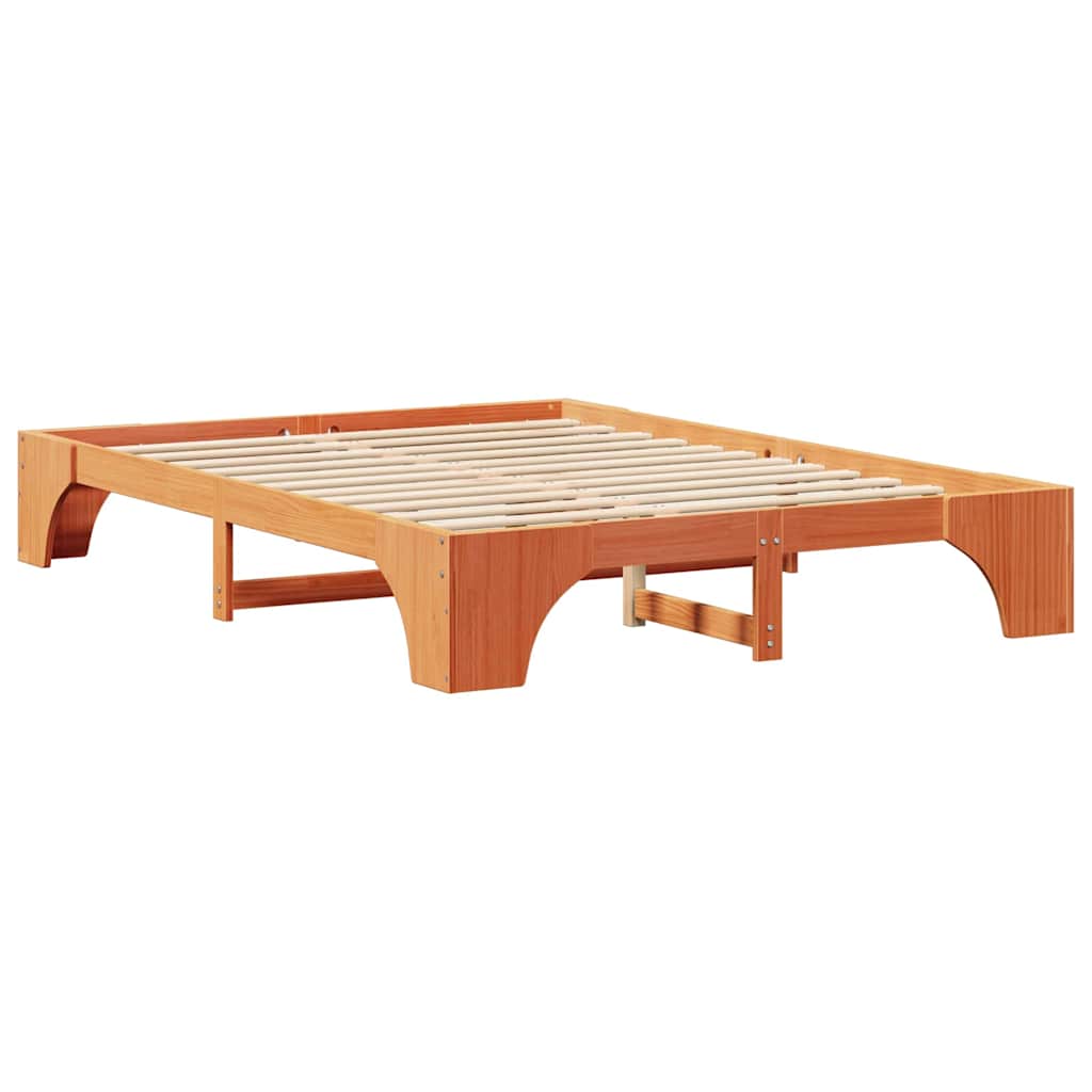 Cadre de lit Brun cire 160 x 200 cm Pin massif - XIOS