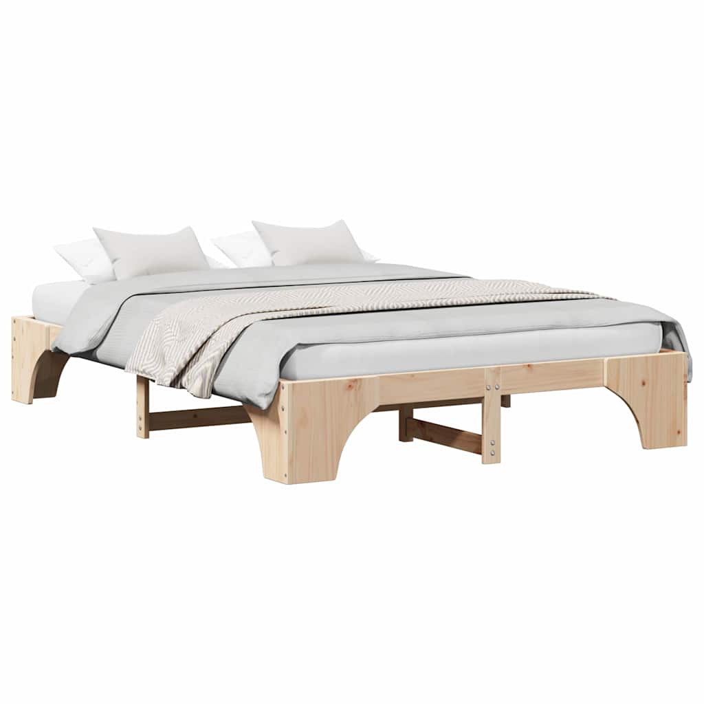 Cadre de lit Naturel 150 x 200 cm Pin massif - XIOS