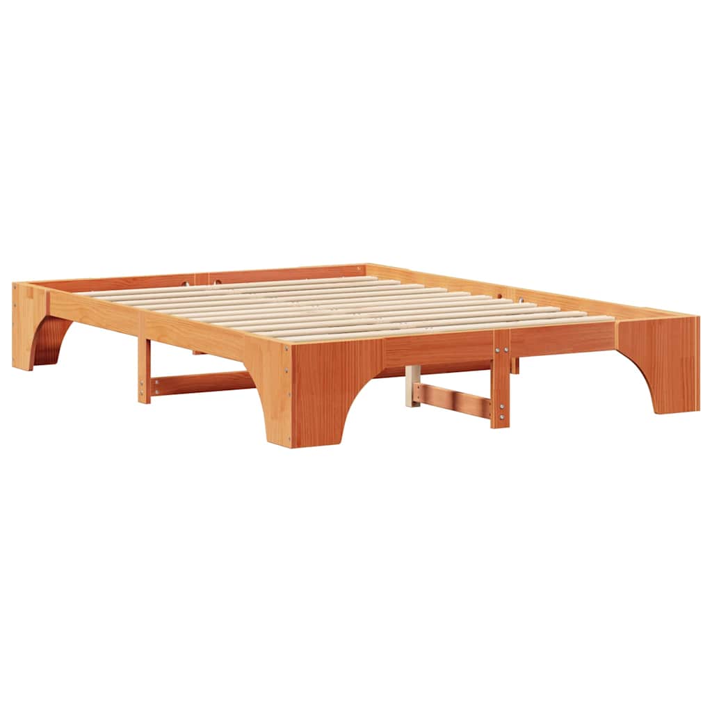 Cadre de lit Brun cire 150 x 200 cm Pin massif - XIOS
