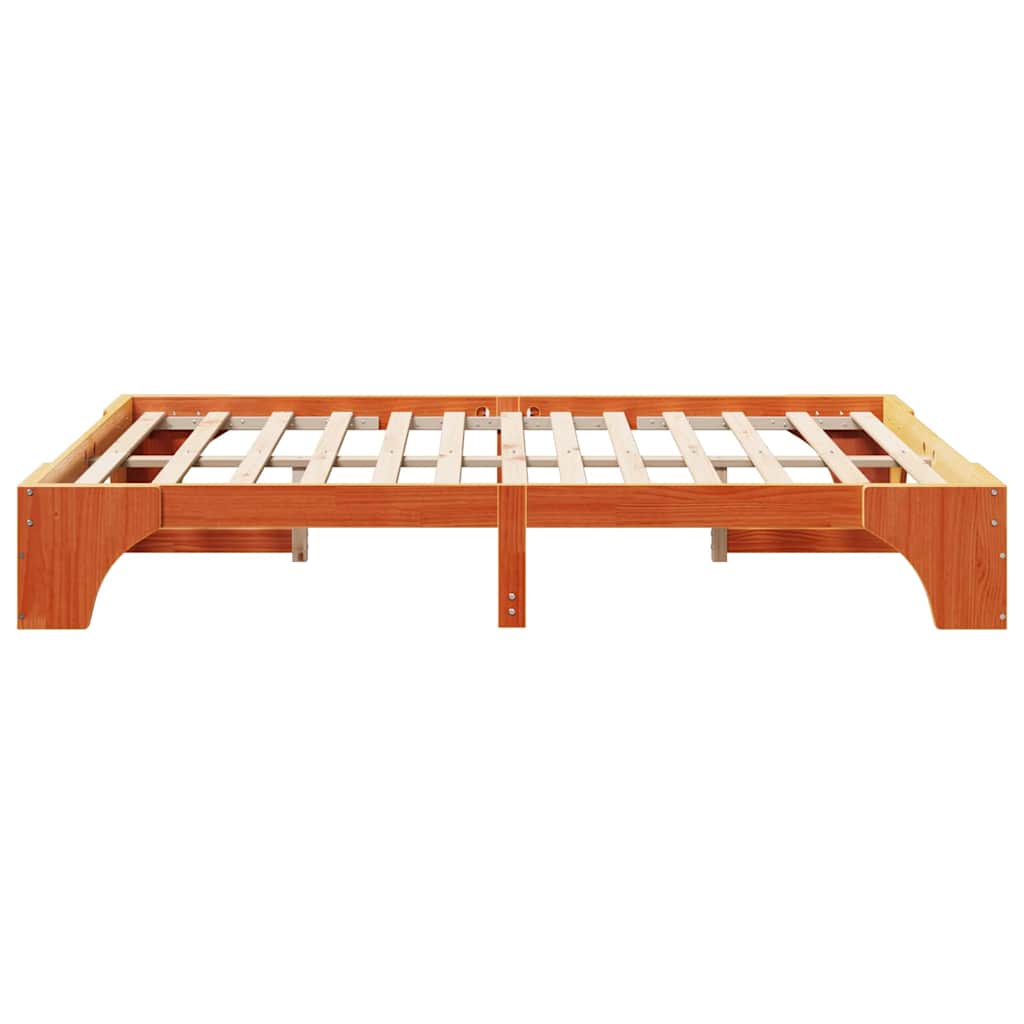Cadre de lit Brun cire 140 x 200 cm Pin massif - XIOS
