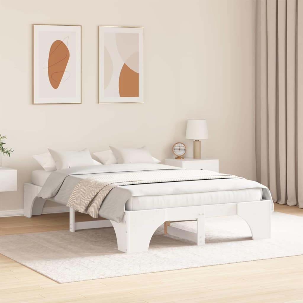 Cadre de lit Blanc 120 x 200 cm Pin massif - XIOS