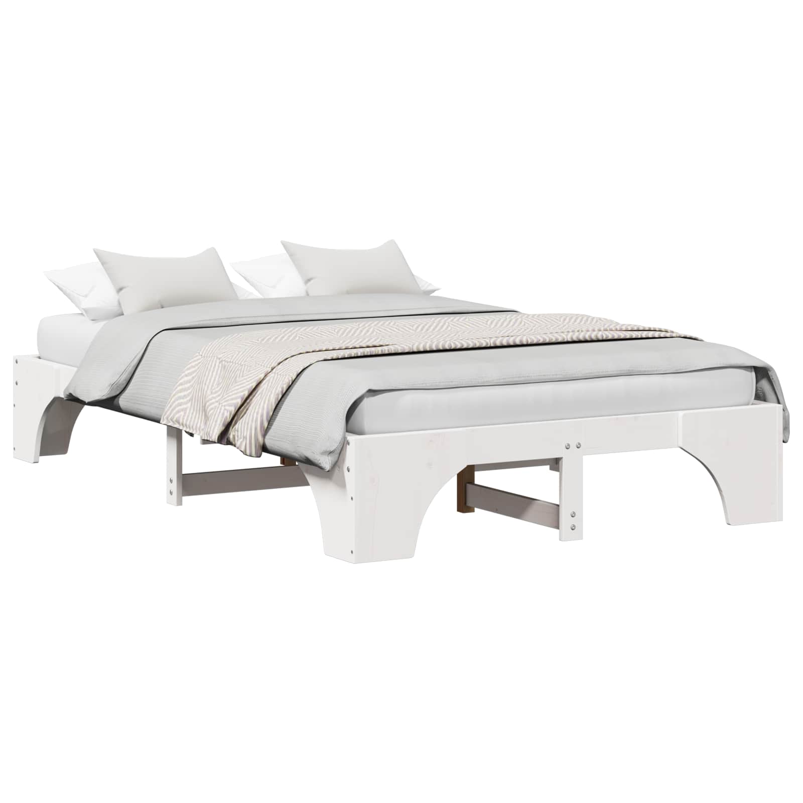 Cadre de lit Blanc 120 x 200 cm Pin massif