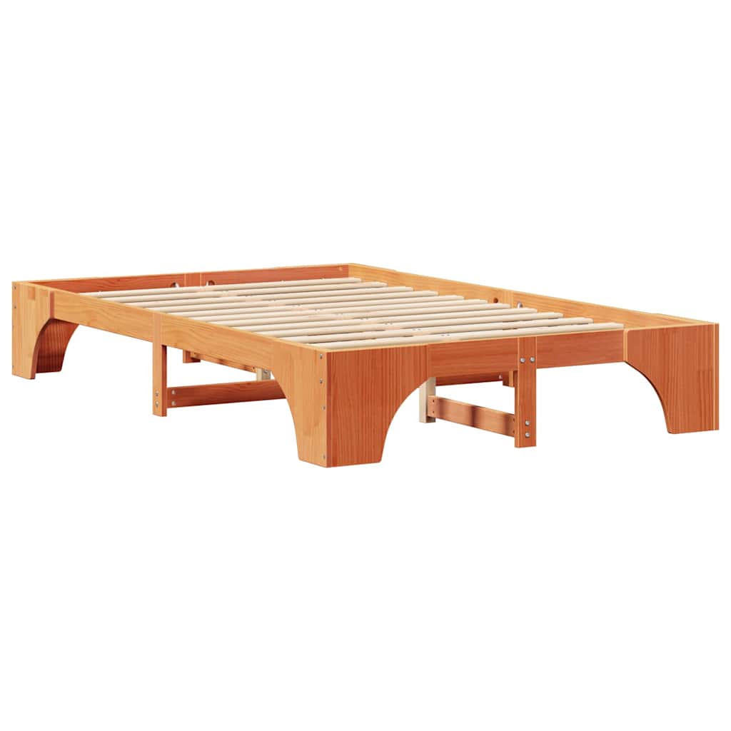 Cadre de lit Brun cire 120 x 200 cm Pin massif - XIOS