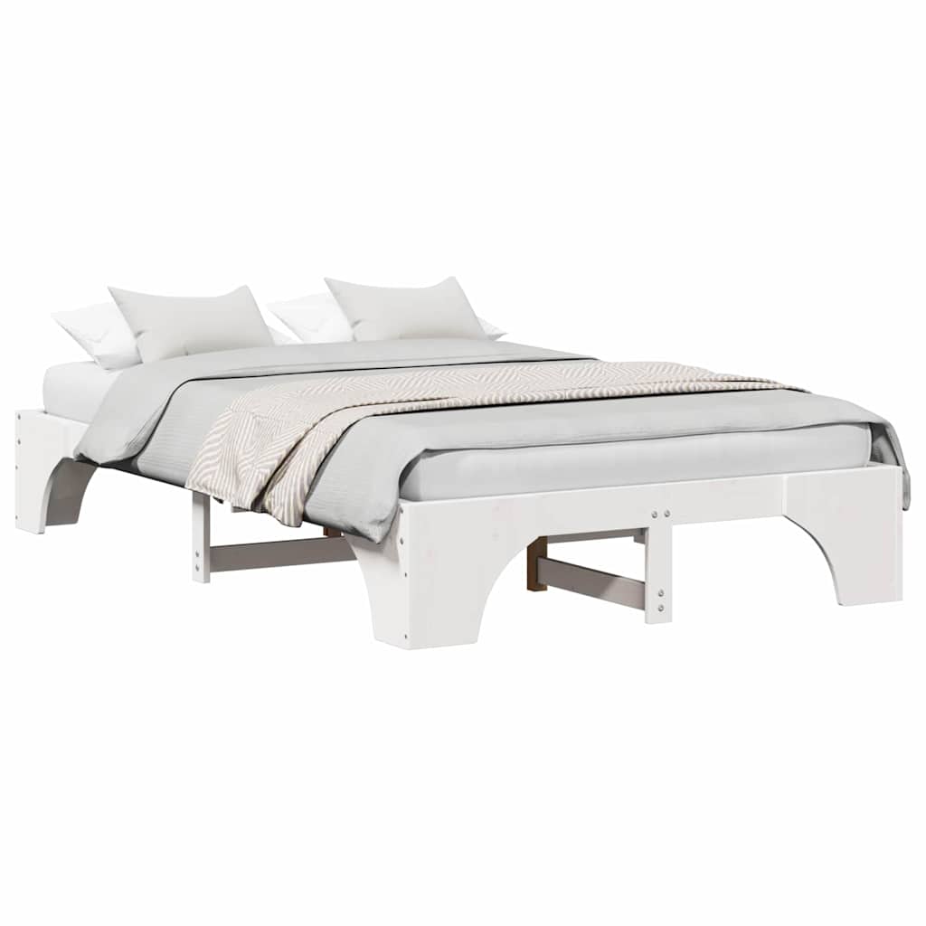 Cadre de lit Blanc 140 x 190 cm Pin massif - XIOS