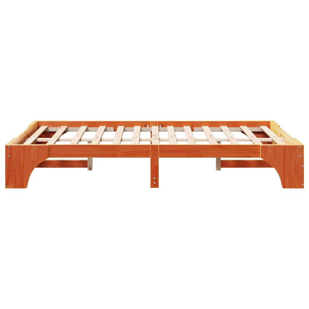 Cadre de lit Brun cire 140 x 190 cm Pin massif - XIOS