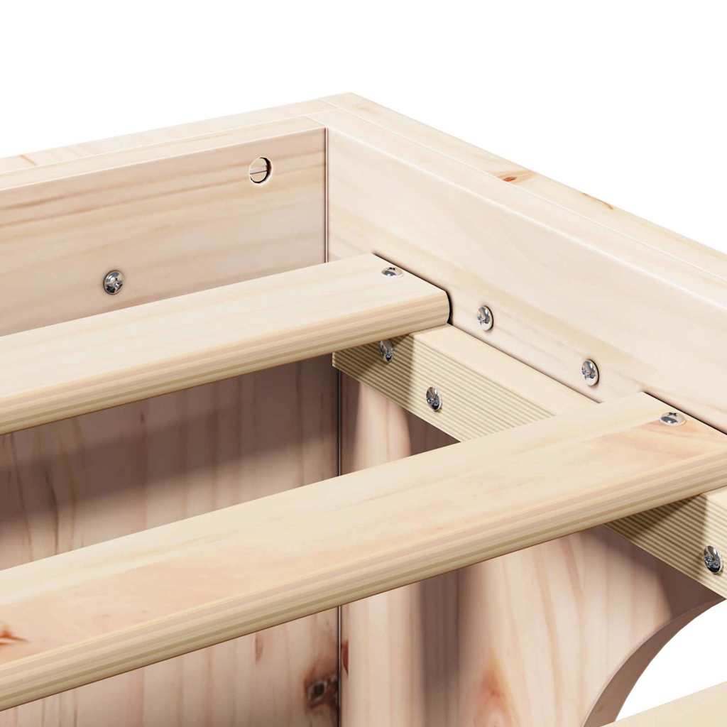 Cadre de lit Pin massif 135 x 190 cm Bois massif en pin - XIOS