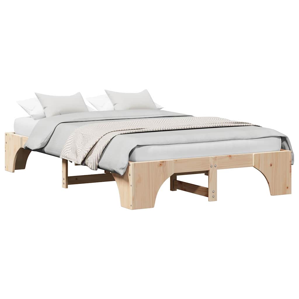 Cadre de lit Naturel 135 x 190 cm Pin massif - XIOS