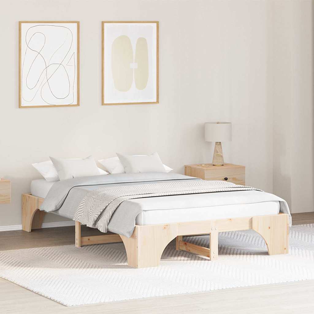Cadre de lit Pin massif 120 x 190 cm Bois massif en pin - XIOS