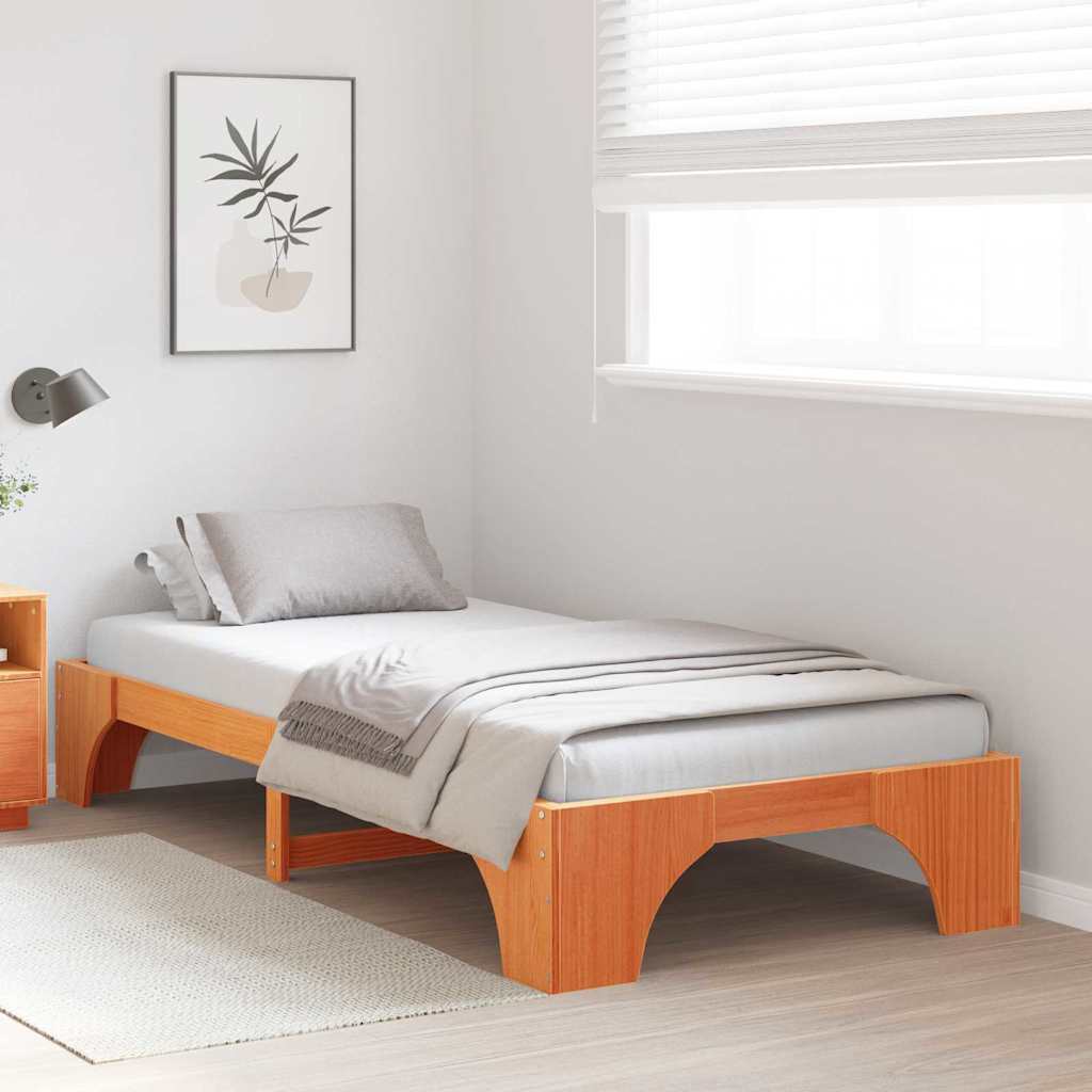 Cadre de lit Brun cire 75 x 190 cm Pin massif - XIOS