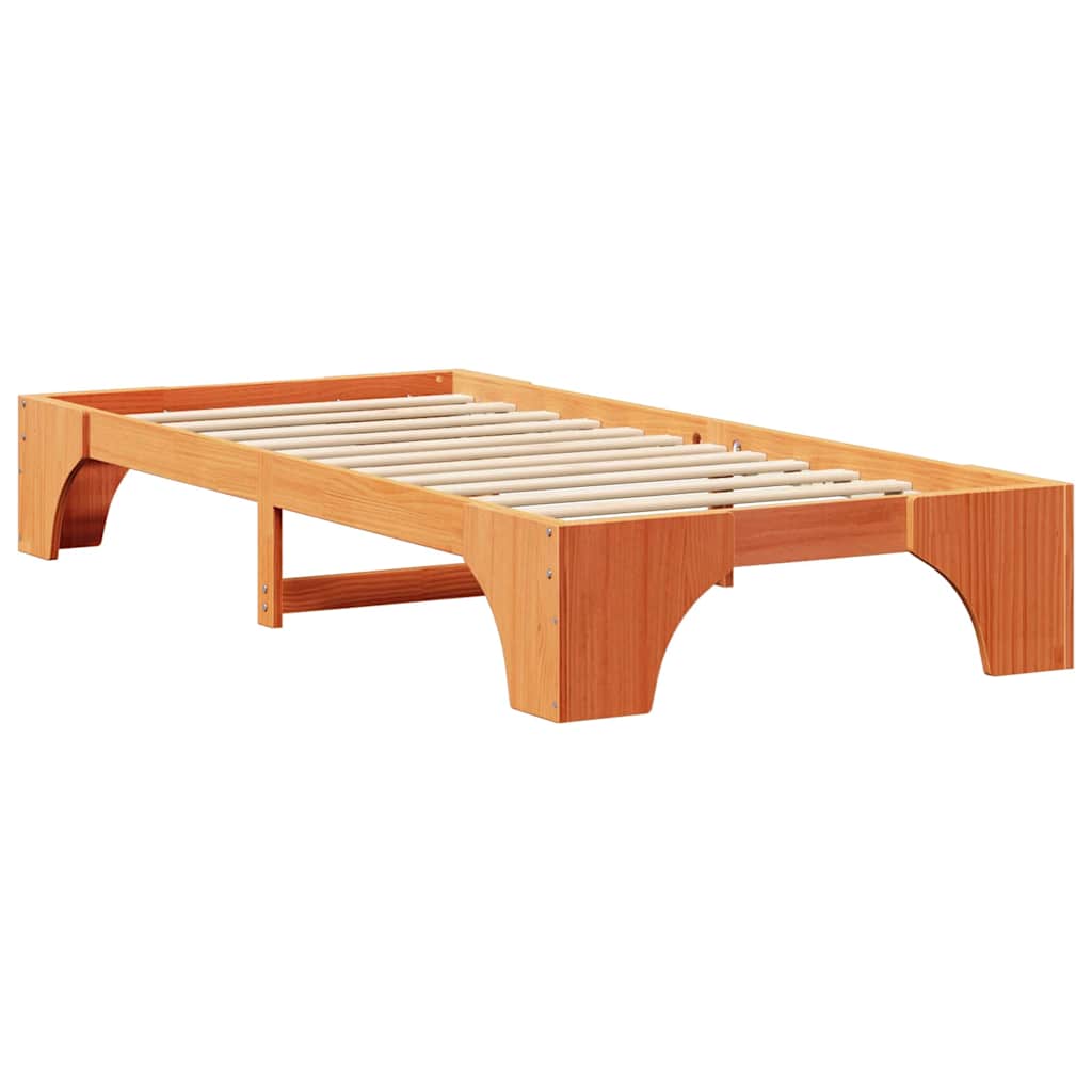 Cadre de lit Brun cire 75 x 190 cm Pin massif - XIOS