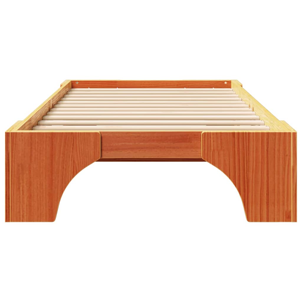 Cadre de lit Brun cire 75 x 190 cm Pin massif - XIOS