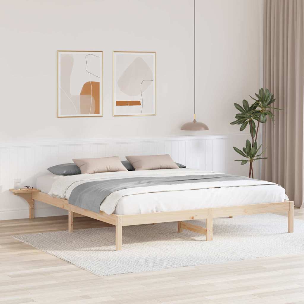 Cadre de lit Naturel 200 x 200 cm Pin massif - XIOS
