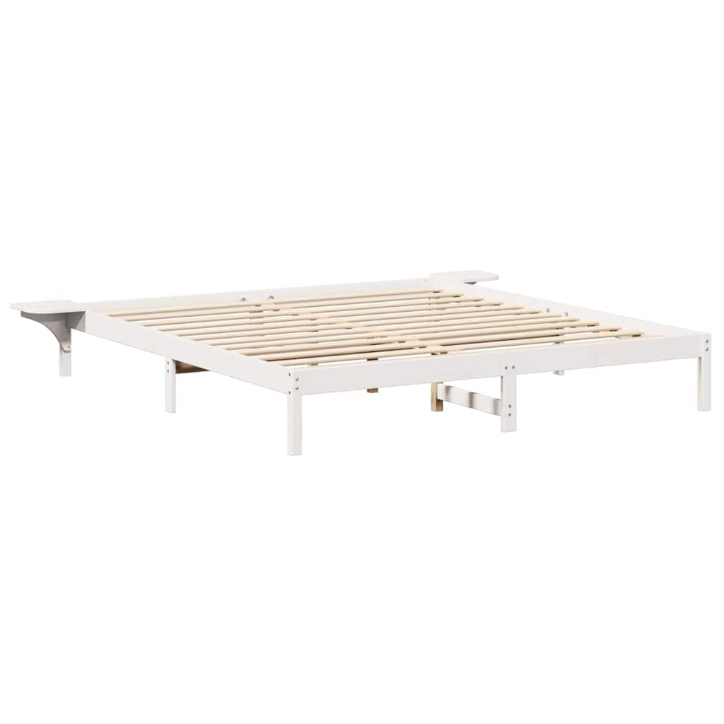 Cadre de lit Blanc 200 x 200 cm Pin massif - XIOS