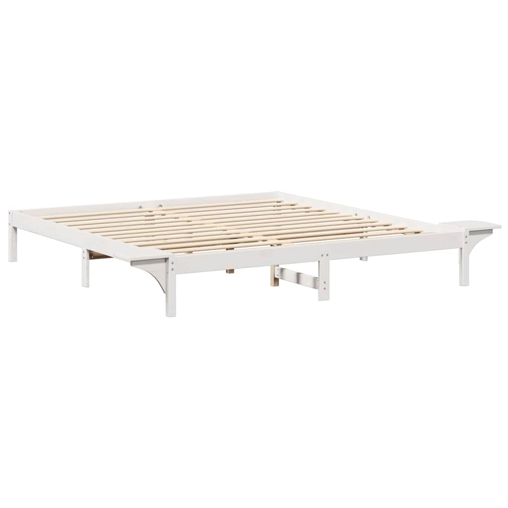 Cadre de lit Blanc 200 x 200 cm Pin massif - XIOS
